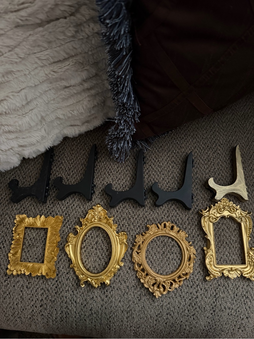 Ornate Gold Mini Picture Frame Set with Display Stands